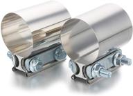 🔒 2-inch stainless steel butt joint band clamp exhaust sleeve - set of 2 pieces logo