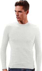 img 4 attached to XShing Men's Stretchy Slim Fit Athletic Long Sleeve Turtleneck T-Shirt - Warm Sweater