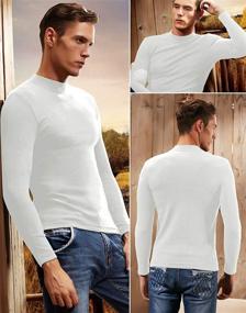 img 1 attached to XShing Men's Stretchy Slim Fit Athletic Long Sleeve Turtleneck T-Shirt - Warm Sweater