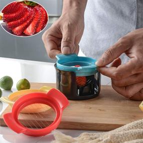 img 1 attached to 🍳 Upgraded 3-in-1 Multifunctional Egg Cutter Strawberry Slicer - Sturdy Stainless Steel Wire for Hard Boiled Eggs - Enhance Your Kitchen Experience!