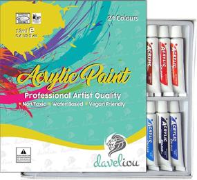 img 3 attached to 🎨 Daveliou Acrylic Paints Set – Premium 24 Variety Colors – Non-Toxic Acrylic Painting Set for Artists, Beginners & Students