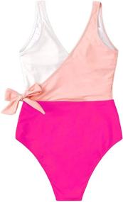 img 3 attached to 👙 SweatyRocks V-Neck Color Block One Piece Swimsuit for Women - Tie-Front Swimwear Monokini