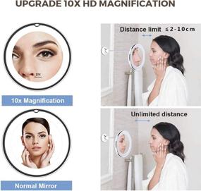 img 1 attached to Bathroom Lighted Magnifying Mirror: Flexible Gooseneck Design, 10x Magnification with Suction Cups, 360° LED Lighting - ARELUX Flexible Mirror for Makeup
