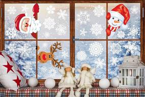 img 1 attached to 🦌 8 Sheets - 277 PCS Joy Day Christmas Window Clings - Double Sided Window Decorations for Xmas - Santa, Reindeer, Kids Stickers - Static Window Decals - Window Clings