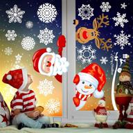 🦌 8 sheets - 277 pcs joy day christmas window clings - double sided window decorations for xmas - santa, reindeer, kids stickers - static window decals - window clings logo