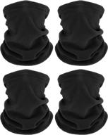 🧣 warm and windproof: 4-piece winter neck warmers fleece gaiter face covering логотип