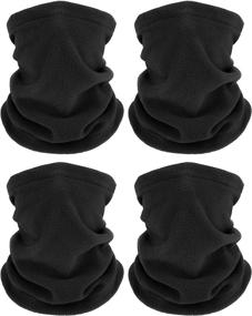 img 4 attached to 🧣 Warm and Windproof: 4-Piece Winter Neck Warmers Fleece Gaiter Face Covering