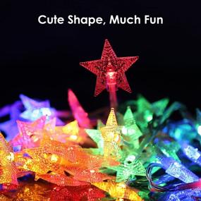 img 2 attached to 🎃 MoKo Star String Lights - 10m/33ft 100 LED, Waterproof & Battery Powered, 2 Lighting Modes - Perfect for Halloween, Christmas, Weddings, Birthdays, Parties - Multi Color