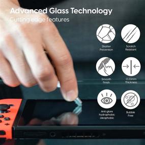 img 2 attached to 🔒 Premium Tempered Glass Screen Protector for Nintendo Switch (2 Pack) Scratch and Crack Resistant | Easy-Install | Ultra-Thin HD Touch Screen Protective Film Back