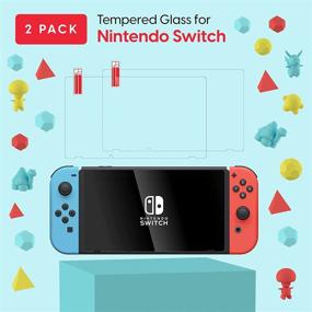 img 3 attached to 🔒 Premium Tempered Glass Screen Protector for Nintendo Switch (2 Pack) Scratch and Crack Resistant | Easy-Install | Ultra-Thin HD Touch Screen Protective Film Back