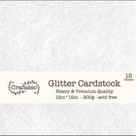 📒 crafasso 12x12 glitter cardstock - heavy & premium 300gsm - 15 sheets - white logo