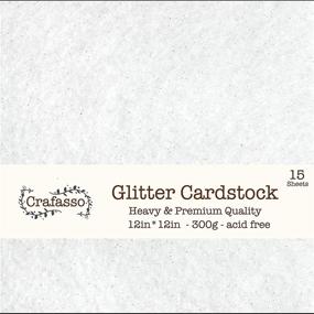 img 4 attached to 📒 Crafasso 12x12 Glitter Cardstock - Heavy & Premium 300gsm - 15 Sheets - White