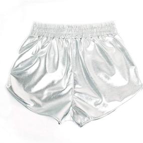 img 1 attached to 🌟 PESION Women's Sparkly Metallic Shiny Rave Hot Short Pants