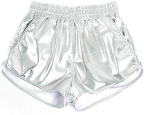 img 2 attached to 🌟 PESION Women's Sparkly Metallic Shiny Rave Hot Short Pants