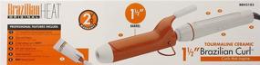 img 2 attached to Brazilian Heat BBH3103 1.5 Inch Tourmaline 🔥 Ceramic Spring Curling Iron with Brazilian Heat Technology