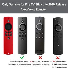 img 3 attached to 🔴 Auswaur 2 Pack Silicone Cover Case for Fire TV Stick Lite 2020 Remote - Shockproof and Protective - Red & Dark Blue