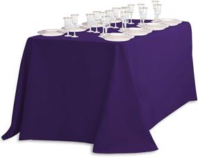 img 2 attached to 🔮 Premium Quality LinenTablecloth Rectangular Polyester Tablecloth in Stunning Purple Shade