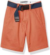 👦 boys' clothing: cherokee little belted chino shorts logo