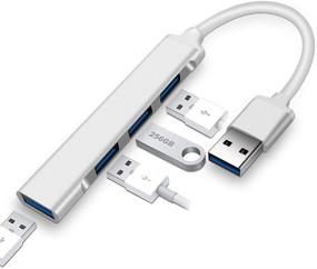 img 4 attached to 🔌 Efficient Data Transfer: Grey 4-Port USB 3.0 Hub for High-Speed Connectivity