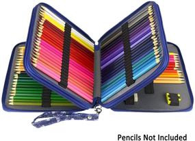 img 3 attached to 🖍️ YOUSHARES 120-Slot Colored Pencil Case – Premium Oxford Pen Holder for Watercolor Pencils (Denim Floret): Organize and Protect your Art Supplies