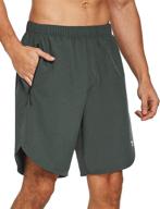 🏃 baleaf men's 8" athletic workout running shorts - quick dry, zipper pockets, upf 50+ gym shorts logo