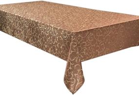 img 4 attached to Stunning Jacquard Tablecloth: Wrinkle Resistant Rectangle Design