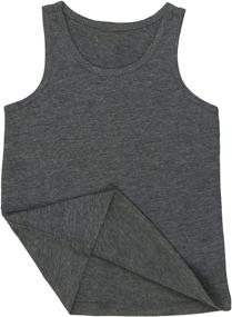 img 3 attached to Soft Lightweight Jersey Scoop Neck Tank Top for Kids Boys & Girls by ToBeInStyle