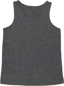 img 4 attached to Soft Lightweight Jersey Scoop Neck Tank Top for Kids Boys & Girls by ToBeInStyle