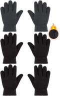 набор из 3 детских полнофункциональных флисовых перчаток - мягкие и теплые зимние перчатки для мальчиков и девочек - идеальны для активного отдыха на улице. логотип