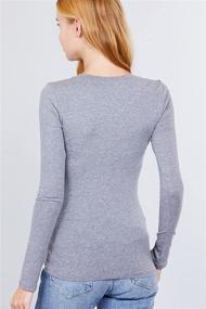 img 2 attached to ✨ Versatile & Comfortable Women's Basic Solid Long Sleeve Tops in Various Sizes: Crew Neck & V Neck Slim Fit Shirts Plus (S-2XL)