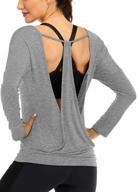 👚 loose fit backless v neck long sleeve workout shirts for women - fihapyli ictive yoga shirts for women logo