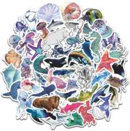 ocean animal stickers for hydro flask, laptop, phone, and more - fun waterproof decals for kids and teens, cute marine life designs logo