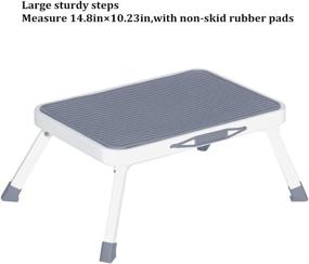 img 1 attached to 🪜 Sattiyrch Step Stool for Adults: Portable Folding Metal One-Step Stool with Non-Slip Platform - 6.8 (H), Max Load 330 lbs