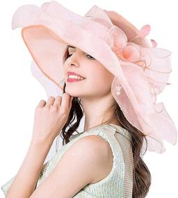 img 4 attached to 👒 Bellady женские шляпы для Кентукки Дерби на коктейльные чаи, свадебные платья и фантазийные кепки - органзовая церковная шляпа