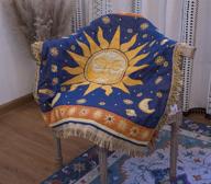 🌞 erke sun and moon stars cushion cover ottoman slipcover chair furniture protector decor, hippie room decorative wall hanging celestial tapestry - yellow blue, small size, crafted with 100% cotton logo