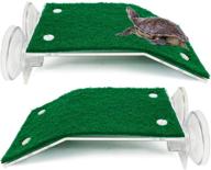 🐢 2pcs hamiledyi turtle basking platform & reptile ramp with artificial grass pier - ideal for aquarium fish tanks and terrariums логотип