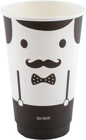 img 3 attached to ☕ 25 Monsieur Design 16oz Paper Coffee Cups - Leakproof, Recyclable, Black & White Hot Cups - Insulated