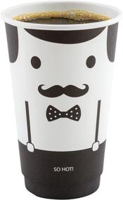 img 4 attached to ☕ 25 Monsieur Design 16oz Paper Coffee Cups - Leakproof, Recyclable, Black & White Hot Cups - Insulated