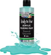 🎨 tropical turquoise ready-to-pour acrylic pouring masters paint – premium 8-ounce water-based pre-mixed formula – ideal for canvas, wood, paper, crafts, tile, rocks, and more! logo