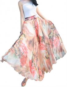 img 3 attached to Sinono Womens Floral Chiffon Skirts Women's Clothing