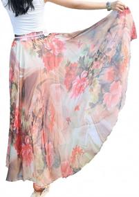 img 2 attached to Sinono Womens Floral Chiffon Skirts Women's Clothing