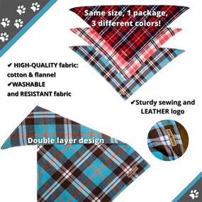 img 2 attached to 🐶 BUDDY TASTIC Dog Bandana 3 Pack - Stylish and Adjustable Reversible Triangle Pet Scarf - Plaid Design for Small to Medium Dogs - Washable Kerchief/Bibs - with Included Dog Tag