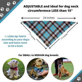 img 3 attached to 🐶 BUDDY TASTIC Dog Bandana 3 Pack - Stylish and Adjustable Reversible Triangle Pet Scarf - Plaid Design for Small to Medium Dogs - Washable Kerchief/Bibs - with Included Dog Tag