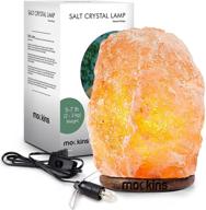 authentic natural himalayan salt lamp 5-7 lbs | hand carved from himalayan mountains | stylish wood base | crystal salt lamp | himalayan salt night light | father's day gift | imported from pakistan logo