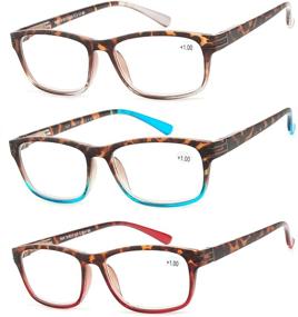 img 4 attached to 👓 Affordable and Trendy Reading Glasses: 3 Pair Value Pack for Fashionable Men and Women