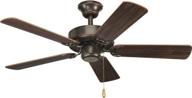 🔍 progress lighting p2500-20 42-inch fan: reversible classic walnut/medium cherry blades in antique bronze логотип