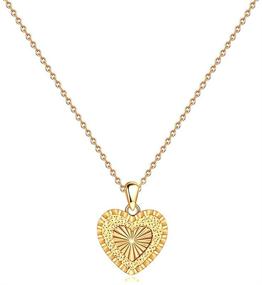 img 3 attached to IEFSHINY Heart Initial Necklace: Handmade 14K Gold Filled Pendant for Women 🎁 - Engraved Dainty Alphabet Monogram Necklaces; Perfect Jewelry Gift for Women and Teen Girls