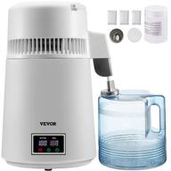 🌊 vevor water distiller 1.1 gallon, 4l pure water maker with dual temperature display, 750w countertop distilled water machine for home, includes plastic container - white logo