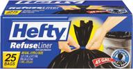 🗑️ hefty xl black trash bags: perfect for 45 gallon curbside bins, pack of 25 logo