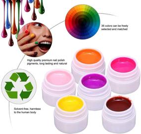 img 3 attached to Gel Nail Polish Set - 36 Colors, 8ML Nail Art Pigment, Solid Glue Extension Gel. Includes Nail Brush & File for DIY Nail Art Design